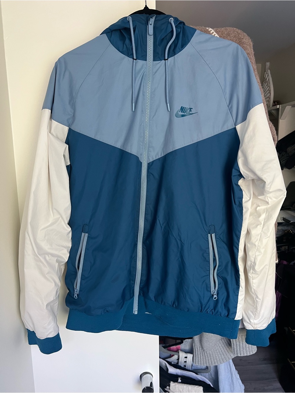 Nike Colorblock Blue and White Windbreaker Jacket